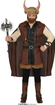 Produktbild von Premium Wikinger Herren Kostüm, Größe: 48 - 50 (M) Farbe: Braun