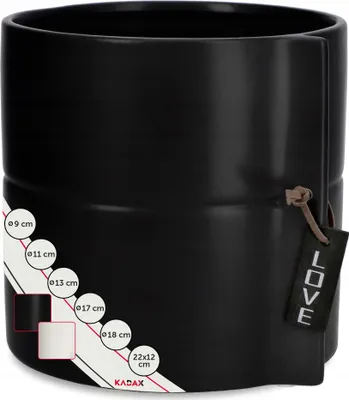 Obrázek produktu pro Keramický květináč KADAX "Ballum", květinový truhlík, květináč, keramický květináč, černý, 17 cm
