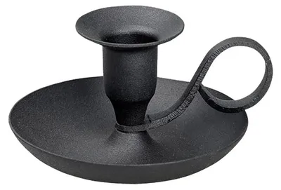 Handkandelaar aus Eisen, schwarz, Höhe 5 cm, für Kerzen Ø 2 cm