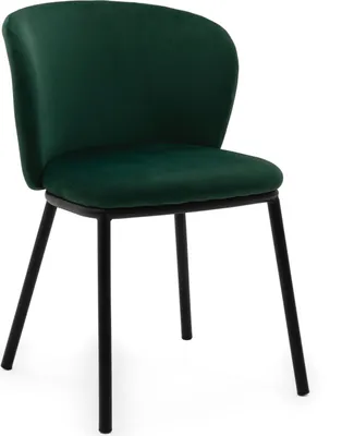 Produktbild von NEW HOME Stuhl BARI Esszimmerstuhl gepolsterter Wohnzimmerstuhl mit Steppung - grün - moderne Samt Velour Möbel