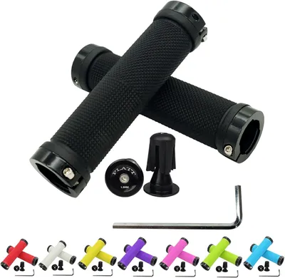 Zdjęcie produktu dla Chwyty do roweru z blokadą aluminiową, antypoślizgowa gumowa powierzchnia, przeznaczone do rowerów górskich/BMX, zestaw 2 sztuk, chwyty do kierownicy rowerowej