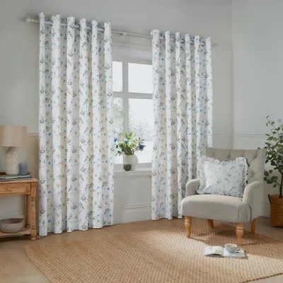 Verdunkelungsvorhang 2er-Set, 100% Baumwolle, 137x168 cm, Blumenmuster