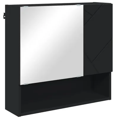 Obrázok produktu pre vidaXL Zrkadlová skrinka s dvierkami Čierna 59 x 17 x 55 cm Drevený materiál