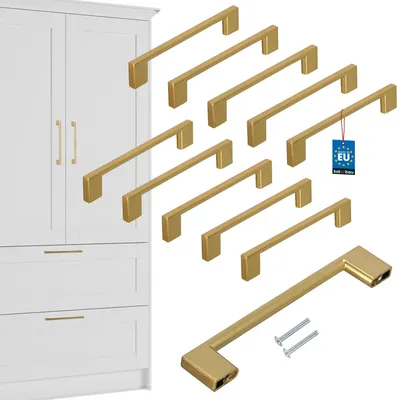 Produktbild von KOTARBAU® 10er Set Möbelgriffe Gold 148 mm Griffe Möbel ZnAl Schrankgriffe Griffe Küchenschränke Küchengriffe Schubladengriffe  Möbelgriffe Küchenschrankgriffe Schranktürgriffe Möbel Stangengriff