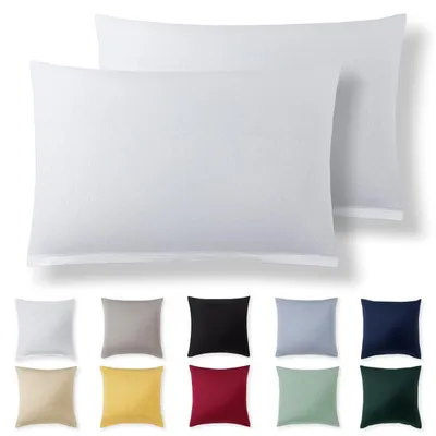 Zdjęcie produktu dla Zestaw 2 poszewek na poduszki - 40 x 60 cm - biały, bawełna