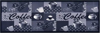 Produktbild von Küchenteppich Waschbar Kaffee Blau 60x180 cm