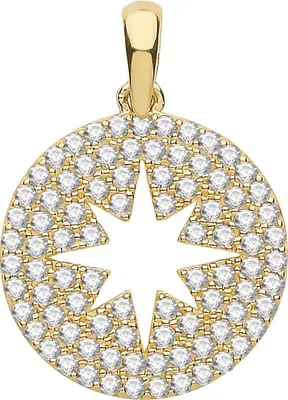 Produktbild von Moderner 9 Karat (375) Gold Damen - Anhänger mit Zirkonia - 17mm*12mm; TRS28188