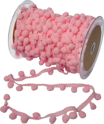 Produktbild von Bommelborte 25m uni Bommelgröße 10mm Pomponband Pomponborte Dekoband Farbwahl