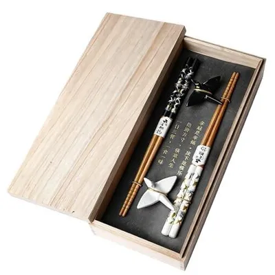 Obrázok produktu pre Sada dvoch drevených, ekologických paličiek na sushi
