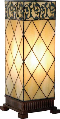 Produktbild von Clayre & Eef Tiffany Tischlampe 18x45 cm Beige Braun Glas