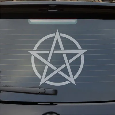 Produktbild von Heckscheibenaufkleber Pentagram Druidenfuß Gothic 54x51 cm Milchglas Auto Aufkleber Sticker