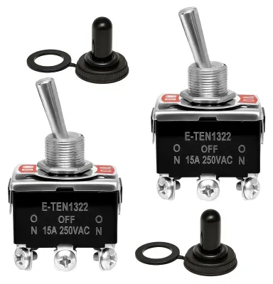 Obrázok produktu pre Spínač s prepínačom, 6A, 3 polohy (ON/OFF/ON), 0~250V/15A, dvojpólový (DPDT)