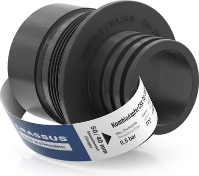 Produktbild von Crassus Kombiadapter CKA 75/70 / 50/40 (75/70mm auf 50/40mm), bis 0,5 bar, TPE, 1 Stk.
