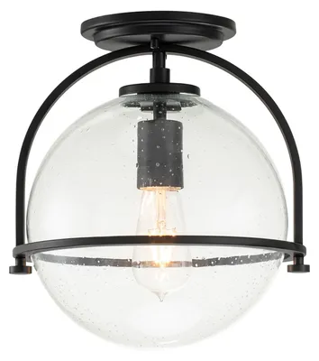 Obrázek produktu pro Stropní svítidlo, černé, ocelové sklo, D 28,2 cm