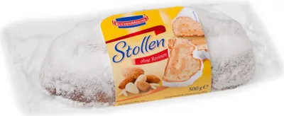 Produktbild KuchenMeister Edel Marzipanstollen Marzipanfüllung ohne Rosinen 500g