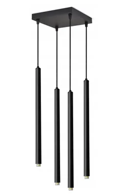 Produktbild von FKL DESIGN Home Deco Deckenlampe Deckenleuchte 4-flammig G9 Metall Lampenshirm Lampe aus Serie N853 (Schwarz, AZ4)