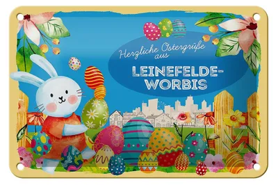 Produktbild von Blechschild Ostern Ostergrüße 18x12cm LEINEFELDE-WORBIS Geschenk Deko