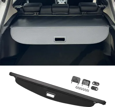 Image de Cache-Bagages Rétractable Pour Coffre De Voiture Pour Kia Seltos 2020-2024 Étagère De Coffre Arrière Étagère De Bagages Écran De Sécurité Pare-Soleil, Toile Noire Brillante