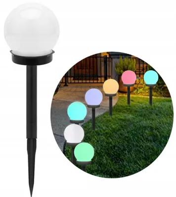 Zdjęcie produktu dla LAMPA SOLARNA OGRODOWA RGB Gruntowa KULA 3665