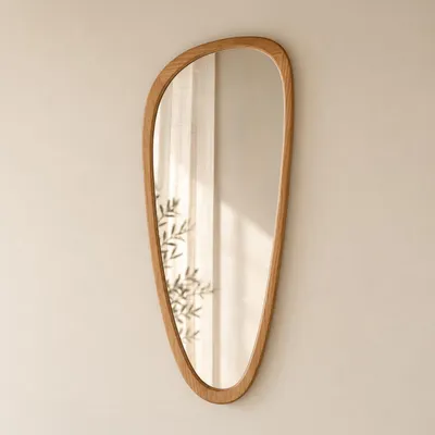 Produktbild von Indore Home – Spiegel – organische Form – asymmetrisch – Wandspiegel – 120 cm – Holz