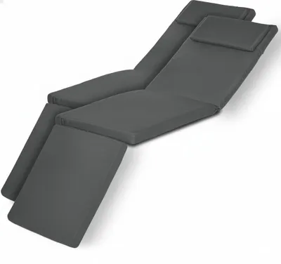 Image de Beautissu Lot de 2 coussins de chaise longue de luxe LoftLux DC, 175 x 45 x 5 cm, gris graphite