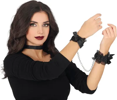 Produktbild von Schwarze Spitzenarmbänder/ Handschellen