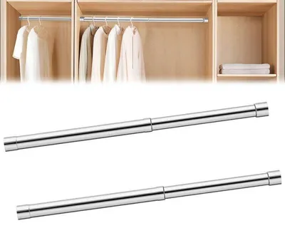 Ausziehbare Kleiderstange Edelstahl 33-62 cm 2 Stück