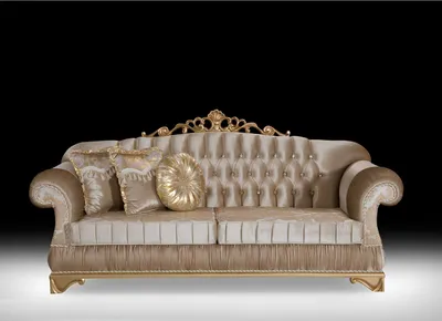 Image de Chesterfield Design Luxe Coussin Canapé Siège Garniture Or Textile