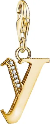 Produktbild von THOMAS SABO Charm-Anhänger "Buchstabe Y" Silber vergoldet Zi