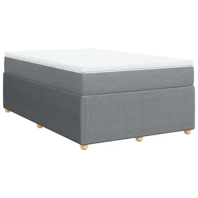 Produktbild von Boxspringbett mit Matratze Hellgrau 120x200 cm Stoff