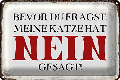 Produktbild von Blechschild Spruch 30x20cm meine Katze hat nein gesagt
