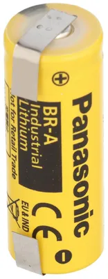 Obrázok produktu pre BR-A Lítiová batéria Panasonic s pájkovacím štítkom v tvare U 3,0 V max. 1800 mAh
