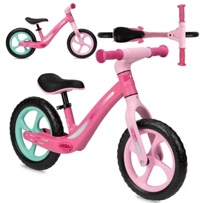 Produktbild von MoMi MIZO Kinderlaufrad Kinder Fahrrad - EVA 12 Zoll, Leicht, ab 3 Jahren - Rosa