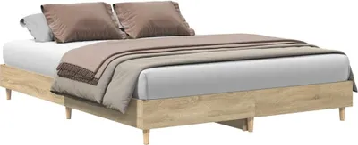 Produktbild von vidaXL Bettgestell ohne Matratze Sonoma-Eiche 140x200 cm Holzwerkstoff
