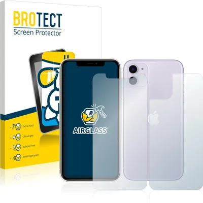 Produktbild von BROTECT Schutzglas für Apple iPhone 11 (Display+Rückseite) Schutzfolie Panzer Folie Glas Display Schutz klar