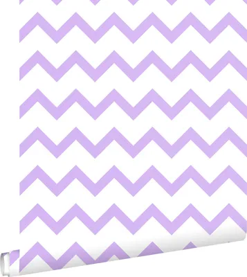 Imagen del producto de ESTAhome papel pintado zigzag chevrons morado y blanco 50 x 900 cm