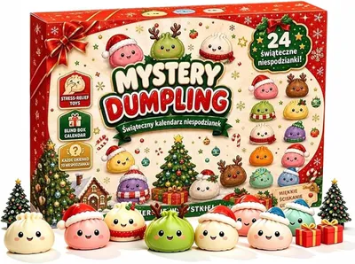Produktbild von Squishy Adventskalender 2026-24 Tage Dumpling Squishy Weihnachtskalender, für Kinder Weihnachten Countdown Überraschungsspielzeug