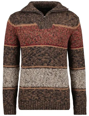 Ragman Troyer-Strickpullover gestreift in braun