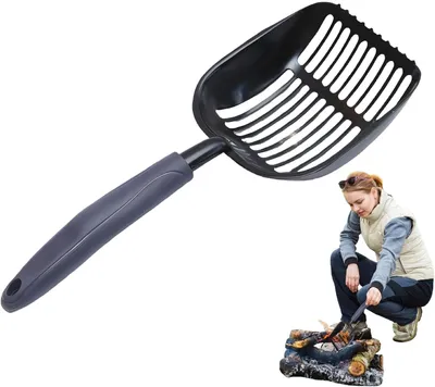 Produktbild von Ascheschaufel für Feuerstelle Hitzebeständige Tragbare Grillwerkzeuge | Metallenes Aschesieb für Kamin Holzofenbedarf, Feuerstellen-Zubehör, Tragbares Grillzubehör,, BBQ-Smoker, Hinterhof