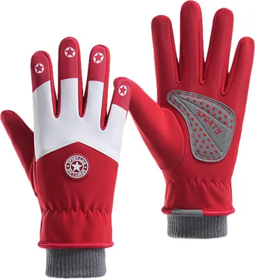 Produktbild von Kinder-Skihandschuhe, wasserdicht, fleecegefüttert, warm und winddicht, mit rutschfesten Handflächen, für Jungen und Mädchen zum Skifahren, Snowboarden und Radfahren