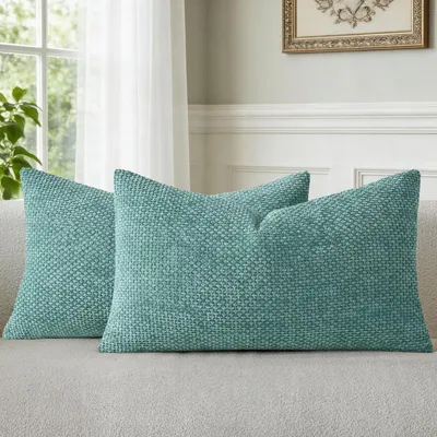 Produktbild von Kissenbezug 30x50 cm Türkis Chenille 2er Set