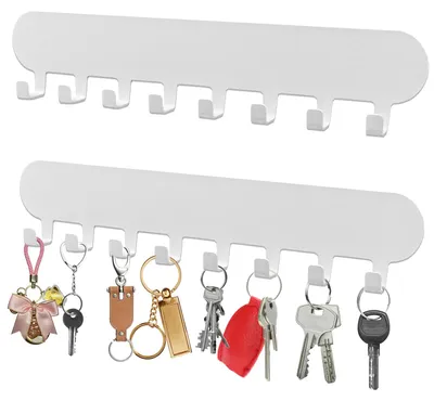 Produktbild von 2 Schlüsselbretter mit 8 Haken (weiß)