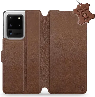 Produktbild von Echtleder Handyhülle für Galaxy S20 Ultra, Mobiwear Leather, Braun