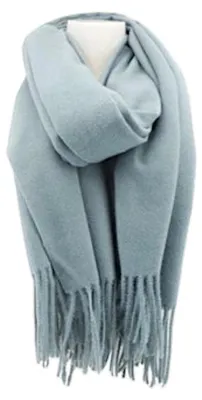 Imagen del producto de Bufanda Damenschal Soft Cashmere: Bufanda con flecos, 180 x 70 cm. Bufanda de invierno para mujer. Bufanda para otoño/invierno: color azul claro