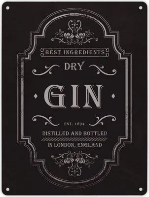 Produktbild von Metallschild XL mit Spruch: Gin Logo Schild Blechschild Aluminiumschild