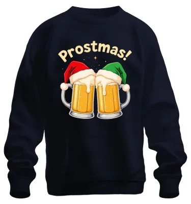 Produktbild von Prostmas Bierkrug Bier Weihnachten lustig Geschenk Party Sweatshirt Pullover, Navy, 3XL