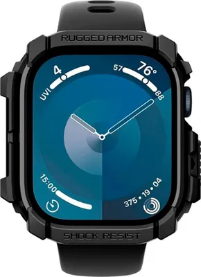 Obrázok produktu pre Spigen Rugged Armor, Puzdro, Smartwatch, Čierna, Apple, Apple Watch 10 (42mm), Termoplastický polyuretán (TPU)