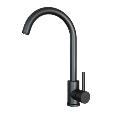 Produktbild von GranMaster IZIS Edelstahl Küchenarmatur 360 Grad, mit Luftsprudler, Keramikkartusche, schwenkbarer Auslauf, Küchenarmatur, Spültischarmatur - Schwarz