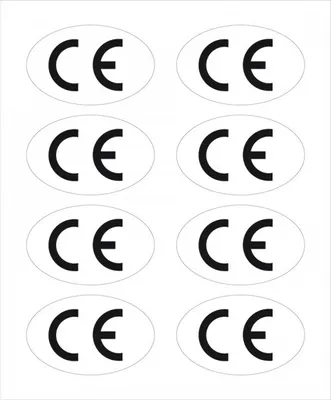 Produktbild von Dreifke® Aufkleber I CE-Zeichen, oval, RoHS konform, weiß/schwarz, Folie, sel...