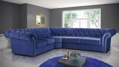 Produktbild von Königliche Chesterfield Couch Ecksofa Polster Sitz Stoff Samt Eck Garnitur Neu